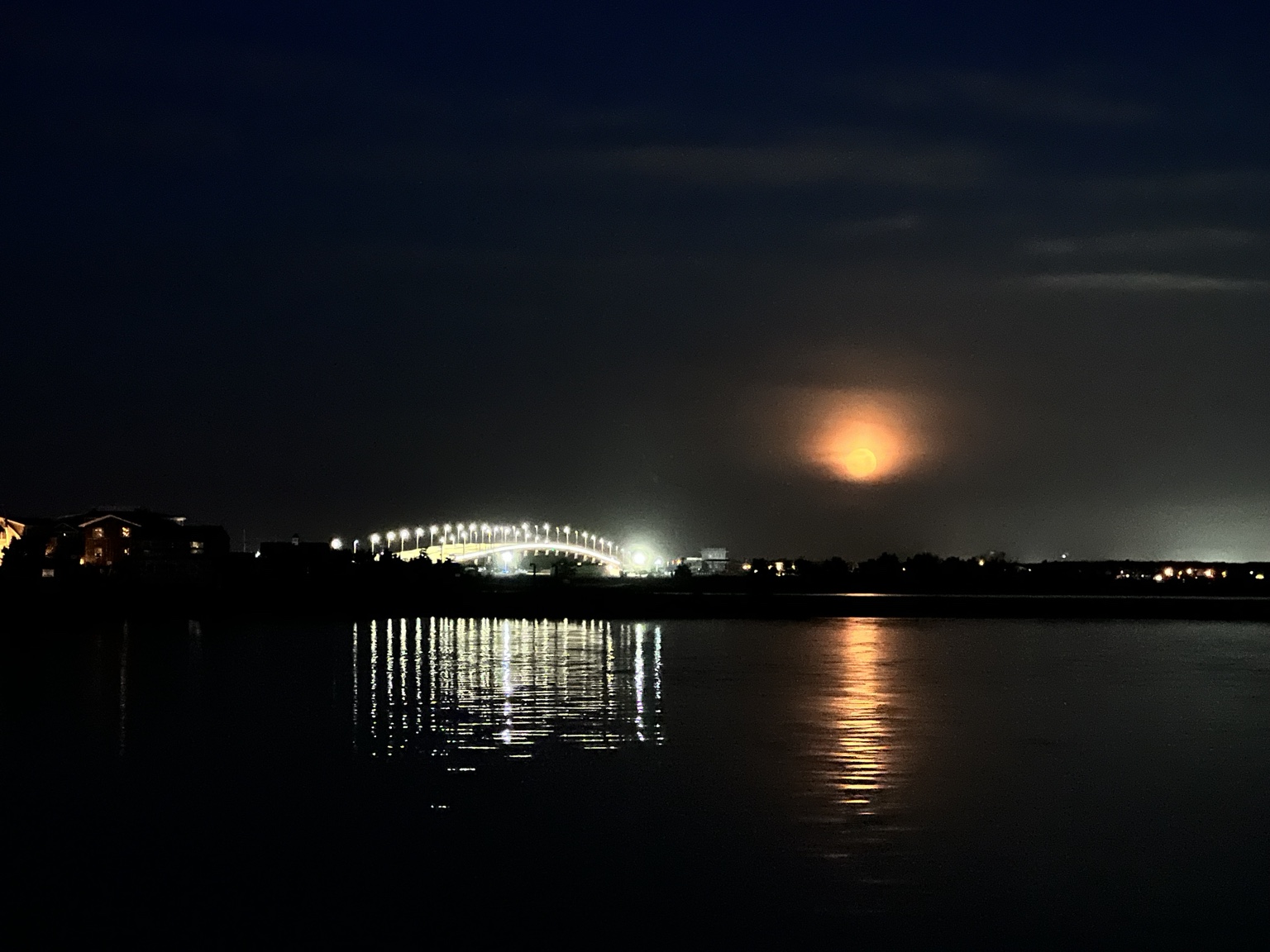 Moonrise over the bridge